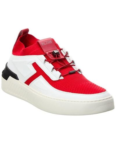 Tod's X No_code Knit & Leather Trainer - Red