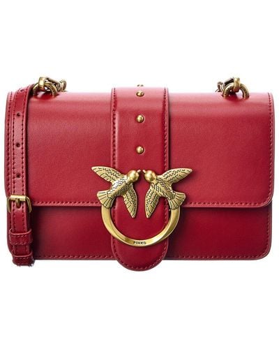 Pinko Leather Shoulder Bag - Red