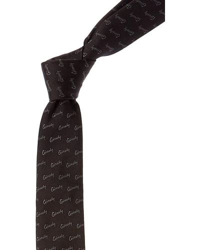 Givenchy Black All Over Logo Silk Tie
