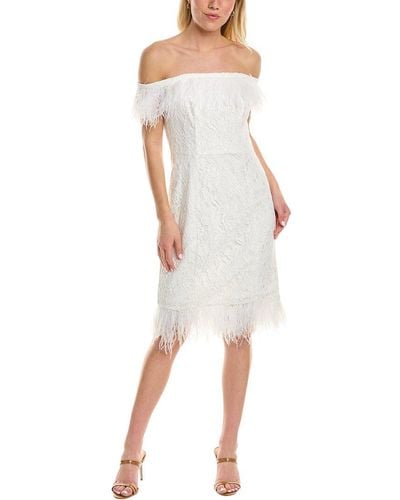 Aidan By Aidan Mattox Off-the-shoulder Lace Sheath Dress - White