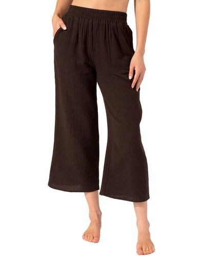 Threads For Thought Ivanna Gauze Wide Leg Pant - Brown