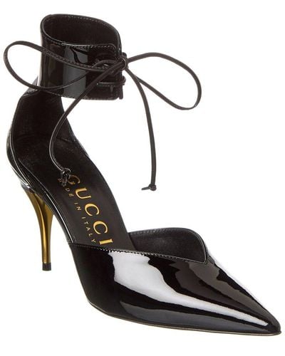 Women's heeled metallic sandal in silver leather | GUCCI® US