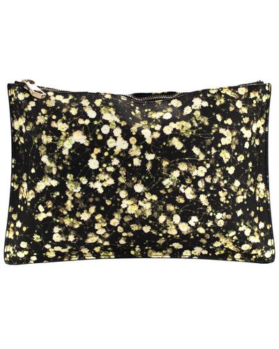 Givenchy Leather Floral Clutch, Nwt (Authentic Pre-Owned) - Black