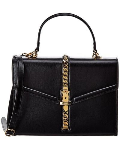 Gucci Sylvie 1969 Small Leather Shoulder Bag - Black