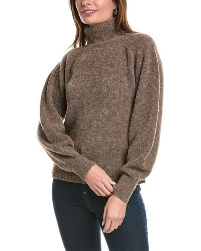 Lafayette 148 New York Raglan Wool-blend Sweater - Brown