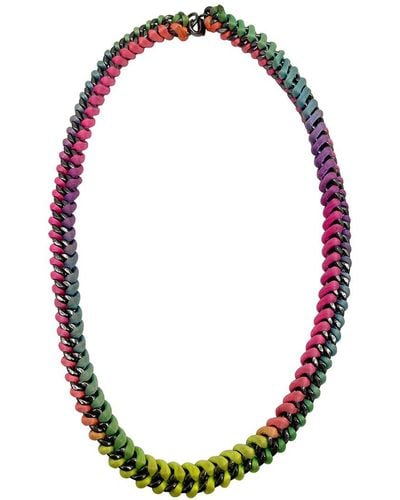 Adornia Rhodium Plated Chain Necklace - Metallic