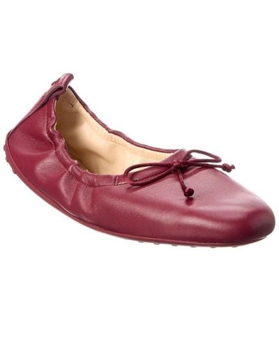 Tod's Gommino Leather Ballerina Flat - Pink