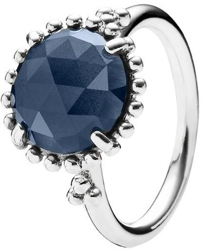 PANDORA Silver & Midnight Blue Crystal Midnight Star Ring