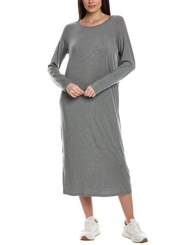 Eileen Fisher Jewel Neck Midi T-shirt Dress - Grey
