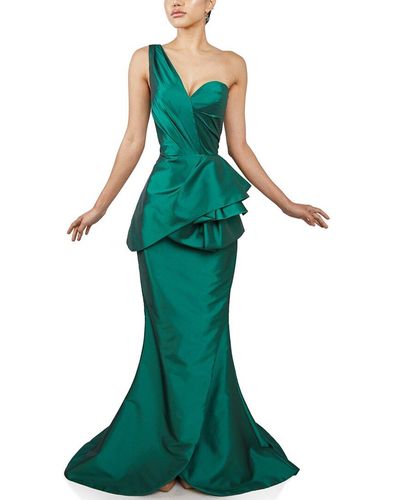 Terani Sweetheart Neck Long Gown - Green
