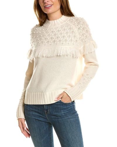 Hannah Rose Rosebud Fair Isle Wool & Cashmere-blend Sweater - Natural