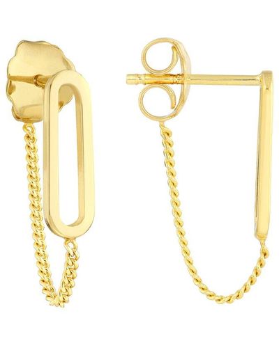 Pure Gold 14K Front To Back Earrings - Metallic