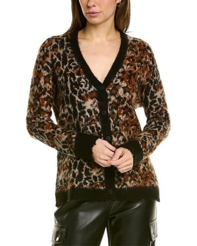 AllSaints Leopard Star Alpaca & Wool-blend Cardigan - Black