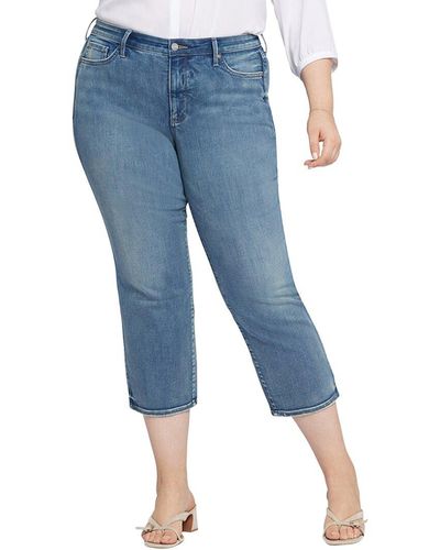 NYDJ Plus Piper Romance Relaxed Crop Jean - Blue