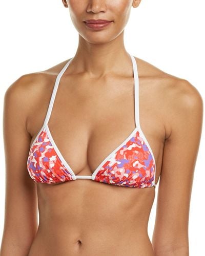 Vilebrequin Floral String Triangle Swim Top - Red