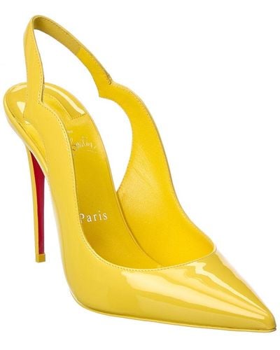 Christian Louboutin Hot Chick Sling 100 Patent Slingback Pump - Yellow