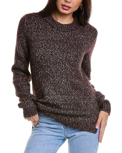 Theory Speckled Alpaca-blend Crewneck Sweater - Brown