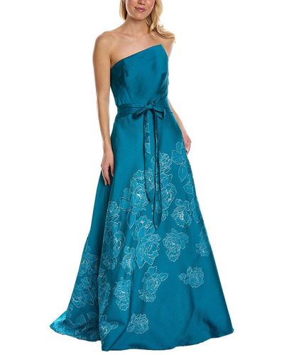 Rene Ruiz One-shoulder Gown - Blue