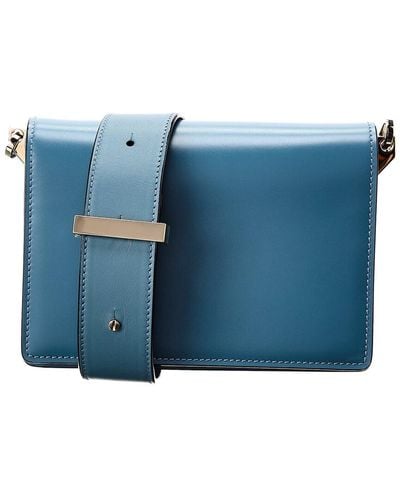 Valextra Swing Small Leather Shoulder Bag - Blue