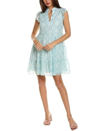 Sail To Sable Bow Front Mini Dress - Blue