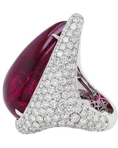 Diana M. Jewels Fine Jewellery 18K 6.50 Ct. Tw. Diamond Half-Set Ring - Purple