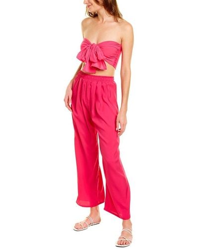 ANNA KAY 2pc Donna Top & Pant Set - Red