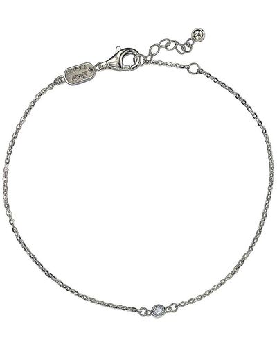Suzy Levian 14k 0.15 Ct. Tw. Diamond Solitaire Station Bracelet - Metallic