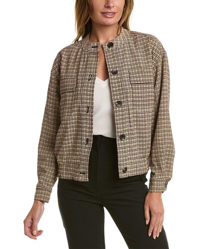 Vince Camuto Oversized Bomber Jacket - Brown