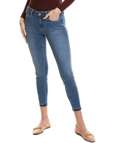 PAIGE Verdugo Rihannon Distressed Mid Rise Ultra Skinny Ankle Jean - Blue