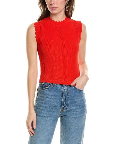 The Kooples Multi-stitch Top - Red