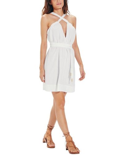 ViX Solid Audrey Detail Short Dress - White
