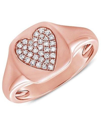 Sabrina Designs 14k Rose Gold 0.09 Ct. Tw. Diamond Signet Ring - Pink