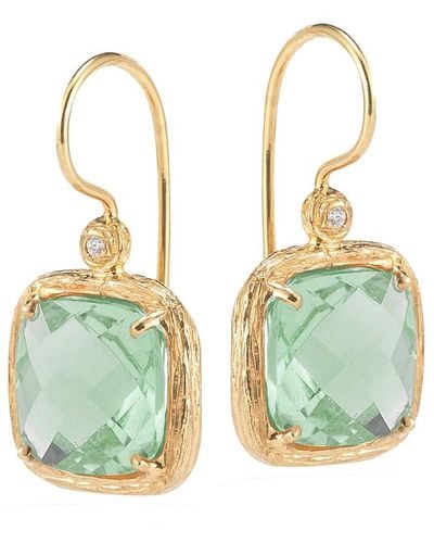 I. REISS 14k 7.04 Ct. Tw. Diamond & Amethyst Drop Earrings - Green