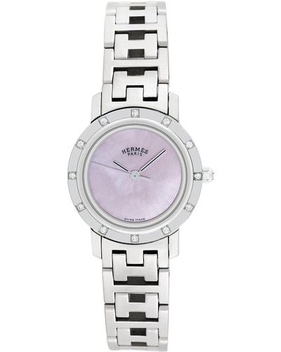 Hermès Clipper Diamond Watch, Circa 2000S (Authentic Pre-Owned) - White