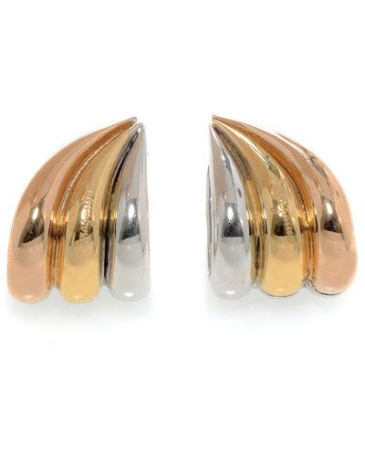 Ferragamo Silver Wedge Earrings - Metallic