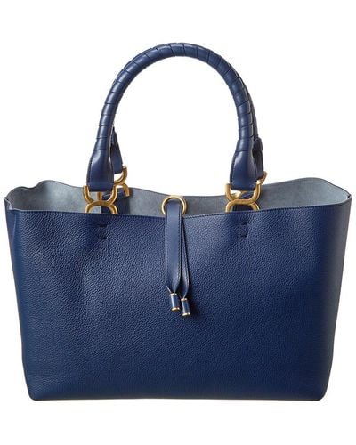Chloé Marcie Small Leather Tote - Blue