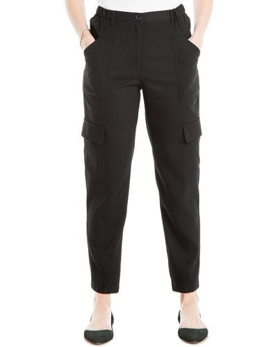 Max Studio Soft Twill Cargo Trousers - Black