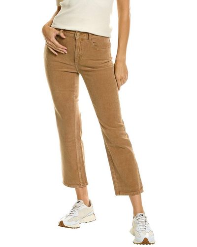 DL1961 Patti Teddy Taupe High-rise Corduroy Straight Jean - Natural