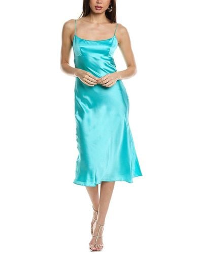 Amanda Uprichard Breeze Silk Midi Dress - Blue