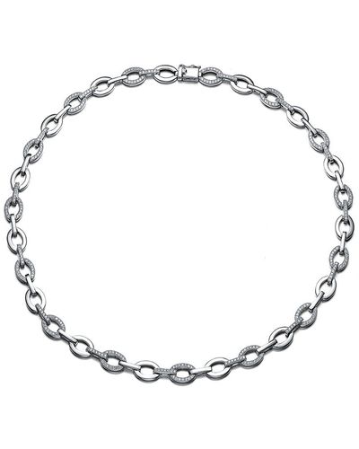 Genevive Jewelry Silver Cz Necklace - Metallic