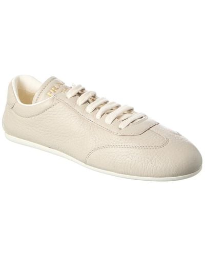 Prada Buckskin Leather Sneaker - White