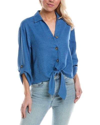 ANNA KAY Tie-front Shirt - Blue