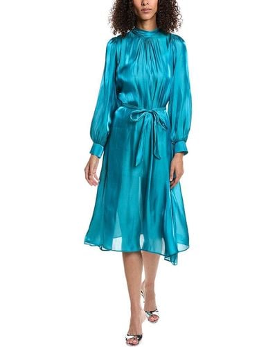 Beulah London Slick Midi Dress - Blue