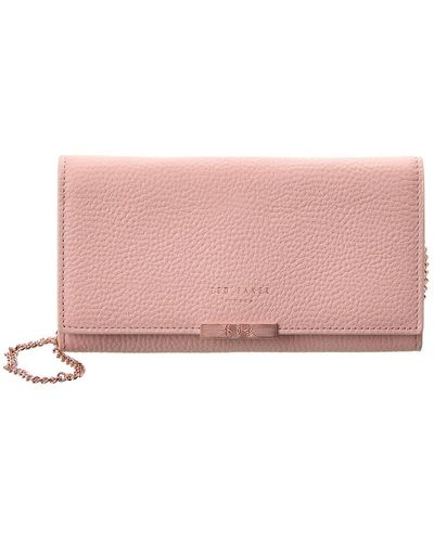ted baker Pink Janet Leather Wallet On Chain