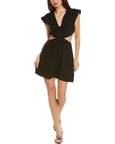 Bella Dahl Cutout Linen Mini Dress - Black