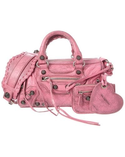 Balenciaga Le Cagole Mini Leather Satchel - Pink