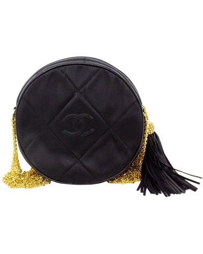 Chanel Limited Edition Quilted Satin Cc Evening Tassel Crossbody (Authentic Pre-Owned) - Blue