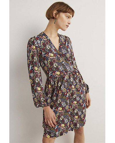 Boden Button-through Jersey Dress - Multicolour