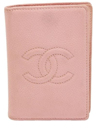 Chanel Leather Cc Bifold Card Case (Authentic Pre-Owned) - Pink