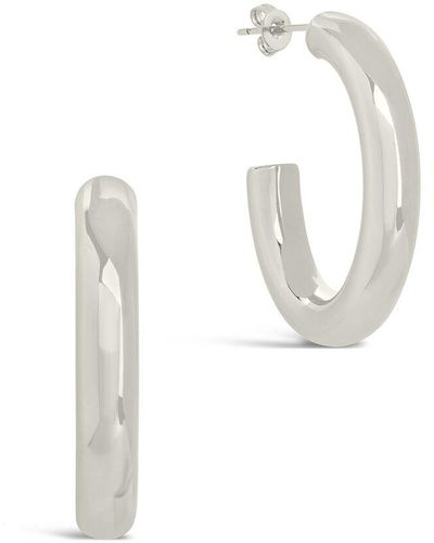 Sterling Forever Stainless Steel Rory Hoops - White